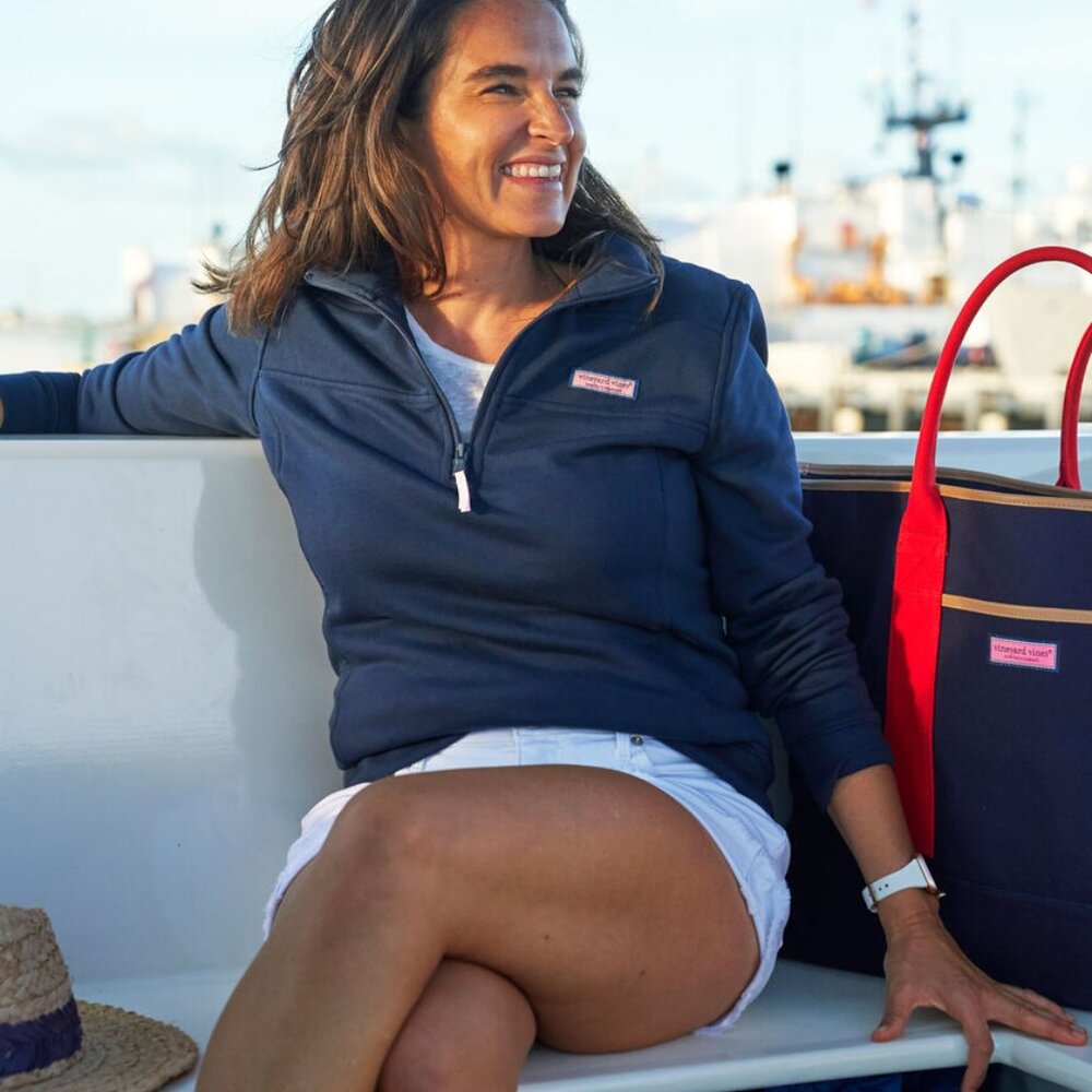 Vineyard Vines Girls XXS Shep Shirt Navy Quarter Zip Pullover NWT - Picture 5 of 8